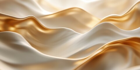Fototapeta premium Elegant gold and cream wave background for abstract design and luxury product photography