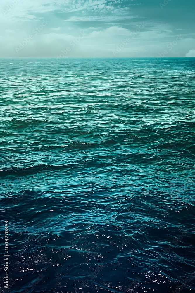 Poster vibrant abstract background blending smooth gradients of green and teal, evoking a serene yet dynami
