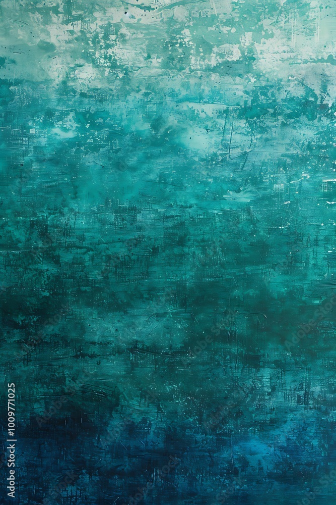 Poster vibrant abstract background blending smooth gradients of green and teal, evoking a serene yet dynami