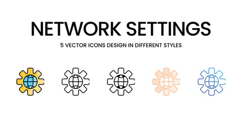 Network Settings icons set ready to use vector icon stock illustration