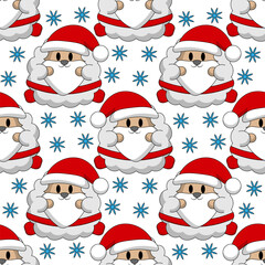 Seamless pattern with Cute Christmas Sheep Santa
