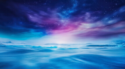 Obraz premium Captivating northern landscape watercolor depicting ice and serene skies at dawn