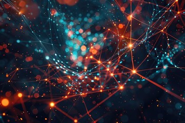 Futuristic network shape. Computer generated abstract background