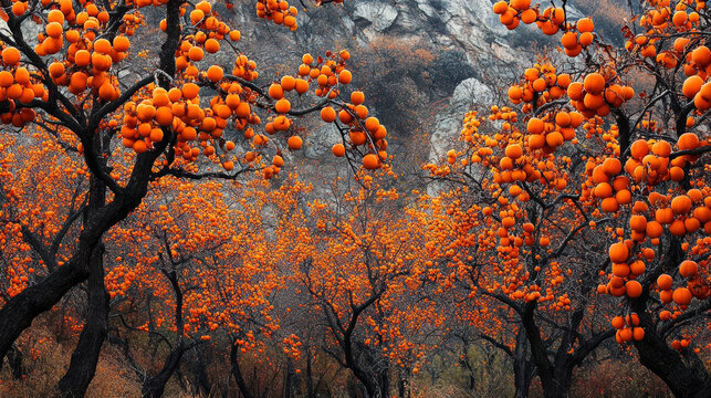  many persimmon trees 