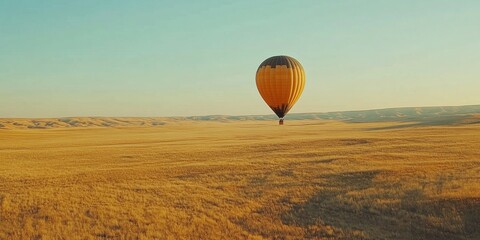 Obraz premium a hot air balloon flying over a field