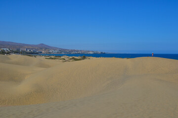 The Maspalomas Dunes (spanish: Dunas de Maspalomas). Sand dunes located on the south coast of the island of Gran Canaria, Spain