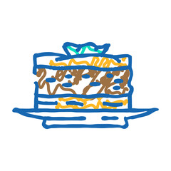 moussaka dish greek cuisine doodle icon sketch vector. moussaka dish greek cuisine sign. isolated symbol illustration