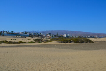 The Maspalomas Dunes (spanish: Dunas de Maspalomas). Sand dunes located on the south coast of the island of Gran Canaria, Spain