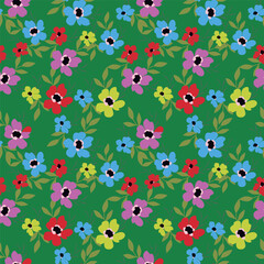 Beautiful pattern with flowers and leaf. Floral vector illustration.