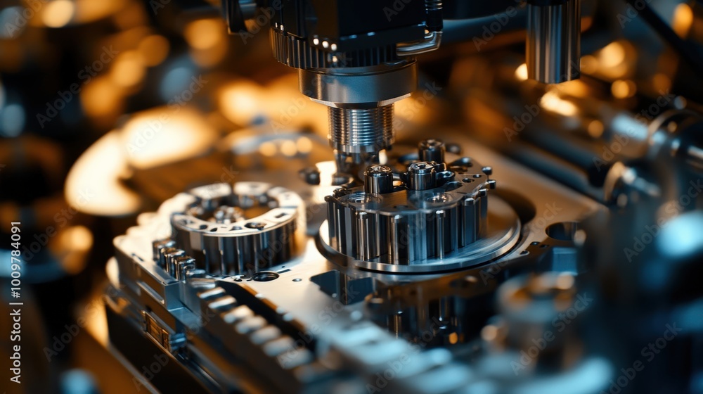 Poster a robotic manipulator skillfully assembles complex mechanical pieces with precision. the advanced te