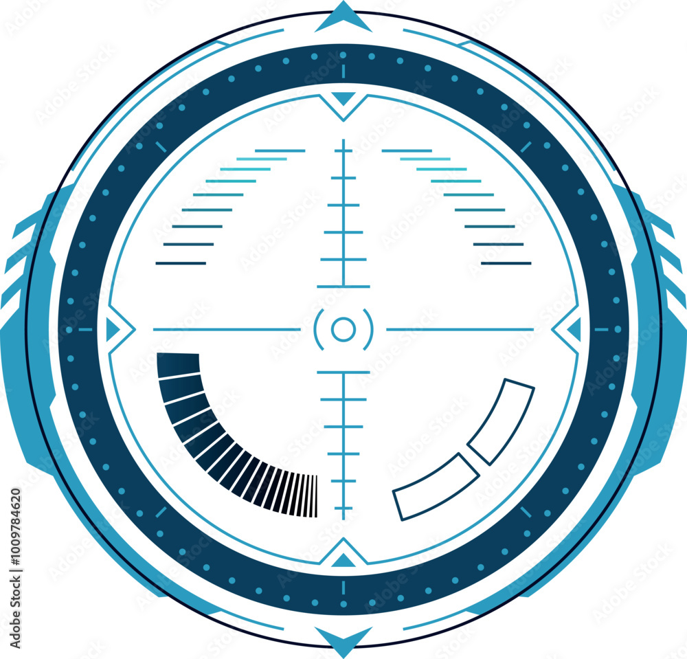 Poster hud target. tech interface ui aim circle