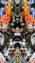 Fototapeta premium Abstract background wallpaper. Ethnic pattern. Mixtures of oil paint. Trendy hand painting canvas. Wall decor and Wall art prints Idea. 3D Texture. Art object