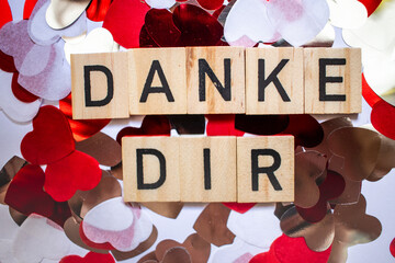 Thank You lettering in german language DANKE DIR. Thank You Card. Thanks Giving, greetings.