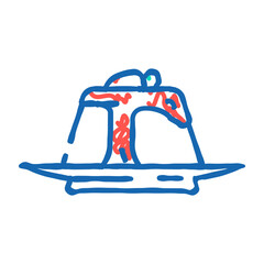 panna cotta italian cuisine doodle icon sketch vector. panna cotta italian cuisine sign. isolated symbol illustration