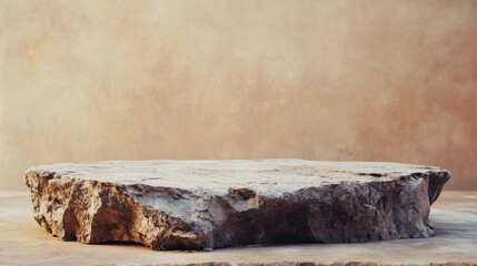 Fototapeta premium stone empty stage - display against minimalistic background. 