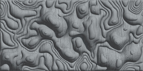 3D Stone Cartographic Stylized Geographic Mountain Terrain Topographic Contour Scheme. 3D Cartographic Weave with seamless striped patterns and wavy Shapes.