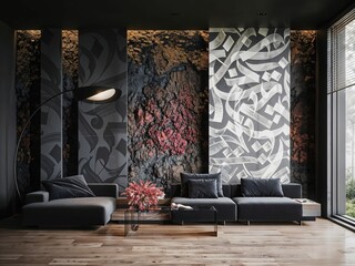 A modern and luxurious style living room.. stylish interior design.