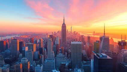 Fototapeta premium New York City Skyline at Sunrise