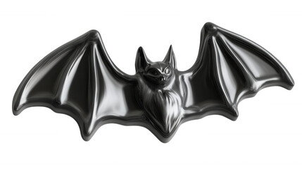 Black Bat Sculpture isolated on Transparent Background PNG