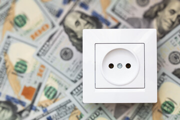 white socket on 100 dollar banknote