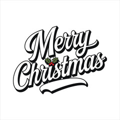 Fototapeta premium A simple Beautiful Merry Christmas Day, typography design.