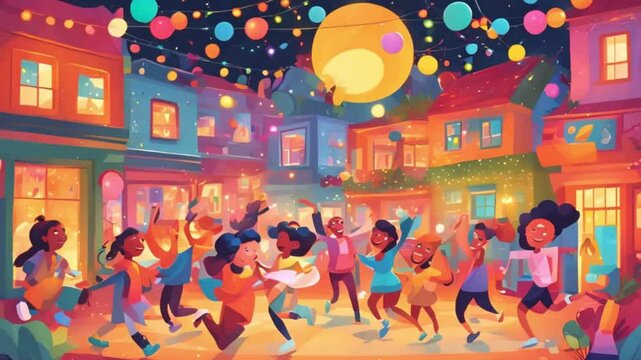 A list of popular New Year's resolutions, with playful characters showing what they plan to achieve in 2025