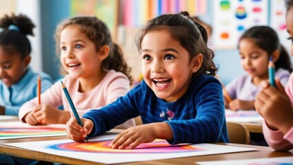 Fototapeta premium children drawing 