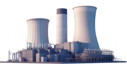 Power Plant Structure isolated on Transparent Background PNG