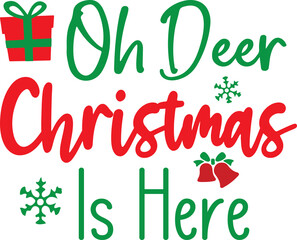 Fototapeta premium oh deer christmas is here