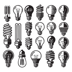 Set of Light Bulb Icons Collection