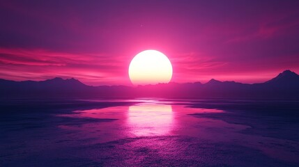 A beautiful pink and purple sunset over a calm ocean