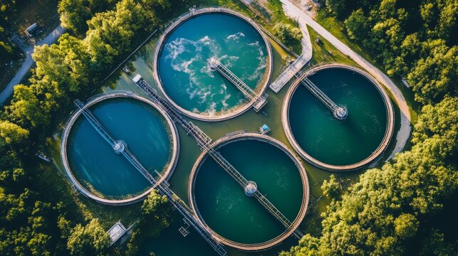 Water waste water treatment plant top view