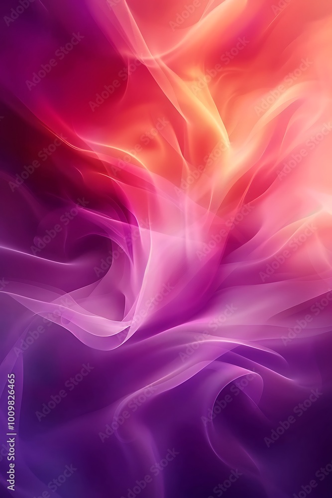 Poster dynamic abstract background featuring a rich gradient blend of deep red and vibrant purple, evoking 