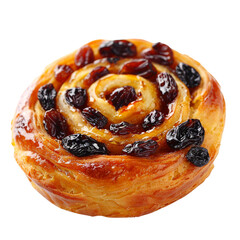 Isolated fresh white bun with brown poppy seeds and sweet jam on a white background