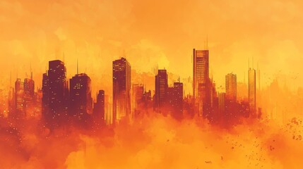 Fototapeta premium Watercolour cyberpunk background original