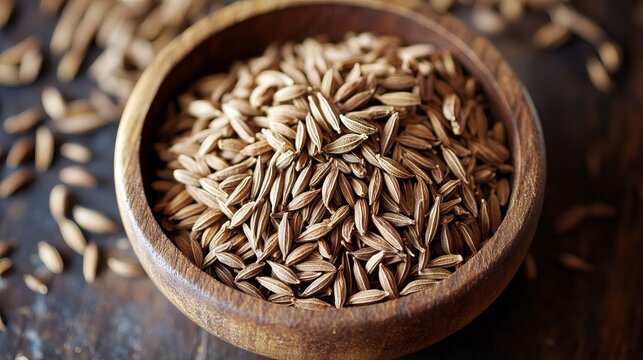 Cumin seeds, known as zeera in some regions, are aromatic spices commonly used in various cuisines. These tiny, elongated seeds are typically brown in color and have a distinctive earthy