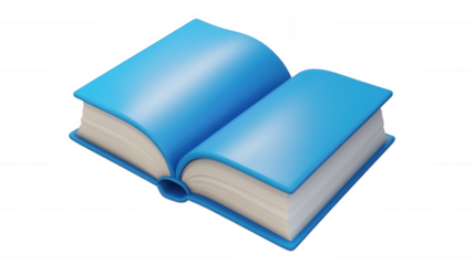 Open Blue Book isolated on Transparent Background PNG