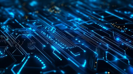 Blue Digital Board with Words in Sleek High Tech Graphic Design photo