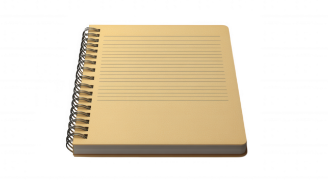 Blank Spiral Notebook isolated on Transparent Background PNG
