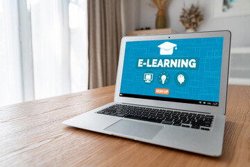 E-learning website with modish sofware for student to study online on the internet network