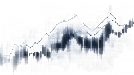 Abstract Financial Chart isolated on Transparent Background PNG