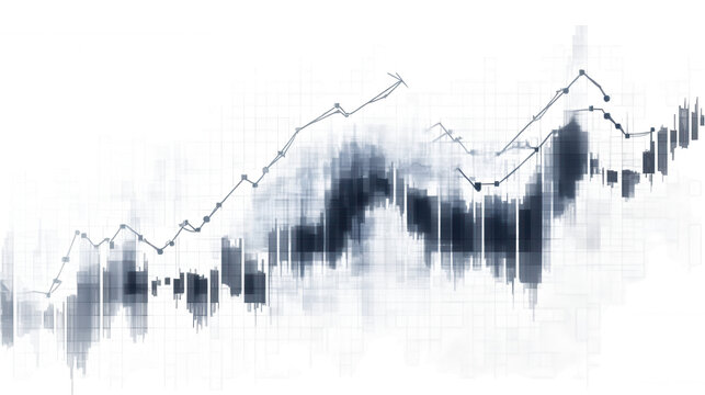 Abstract Financial Chart isolated on Transparent Background PNG