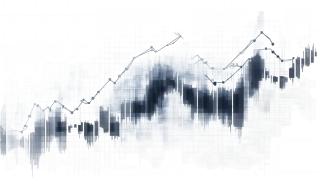Abstract Financial Chart isolated on Transparent Background PNG