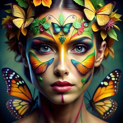 Naklejka premium face art