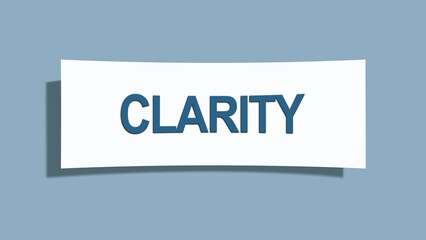 clarity. A card isolated on blue background.