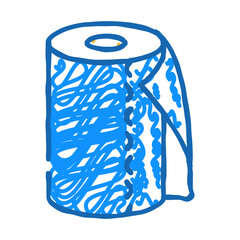 kitchen roll paper towel doodle icon sketch vector. kitchen roll paper towel sign. isolated symbol illustration