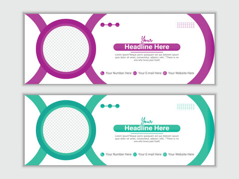 Modern vector digital business marketing promotion Facebook cover design template.
