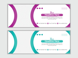Modern vector digital business marketing promotion Facebook cover design template.