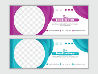 Modern vector digital business marketing promotion Facebook cover design template.