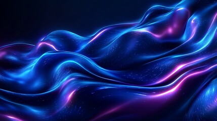 Flowing Blue and Purple Liquid Waves Creating Abstract Fluid Design photo